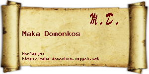 Maka Domonkos névjegykártya